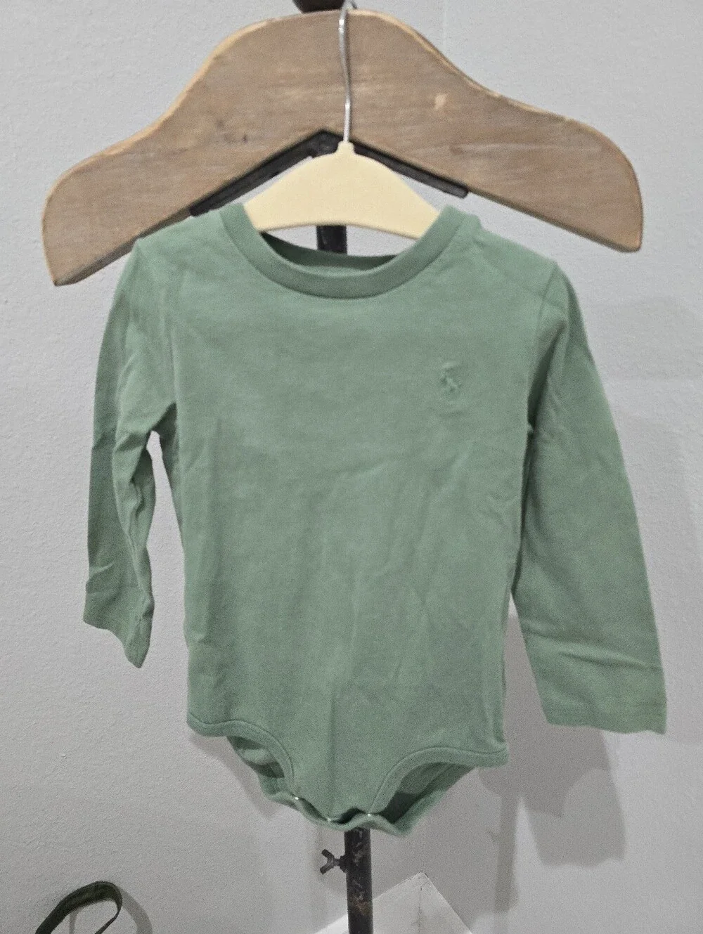 Ralph Lauren Long-Sleeve Green and Blue Baby Bodysuit Set 2 Set